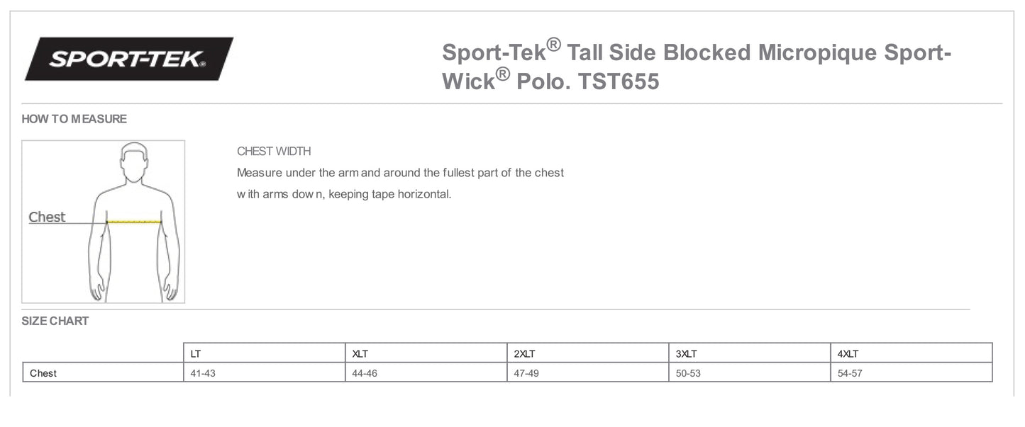 Sport-Tek® Tall Side Blocked Micropique Sport-Wick® Polo